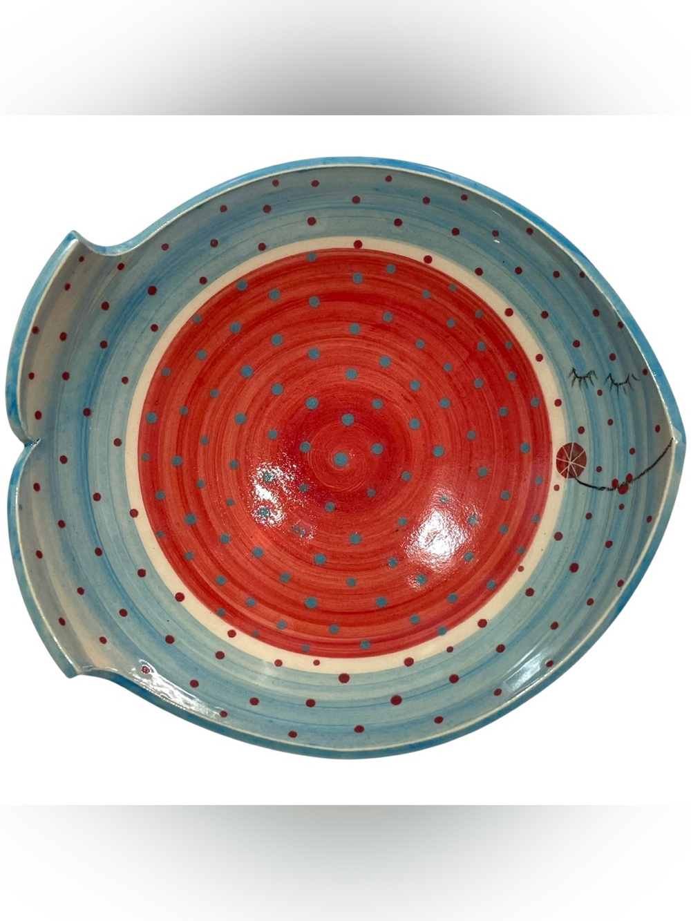 Vintage 1990s Signed Quirky Fish Decorative Bowl - Unique Contemporary Pottery